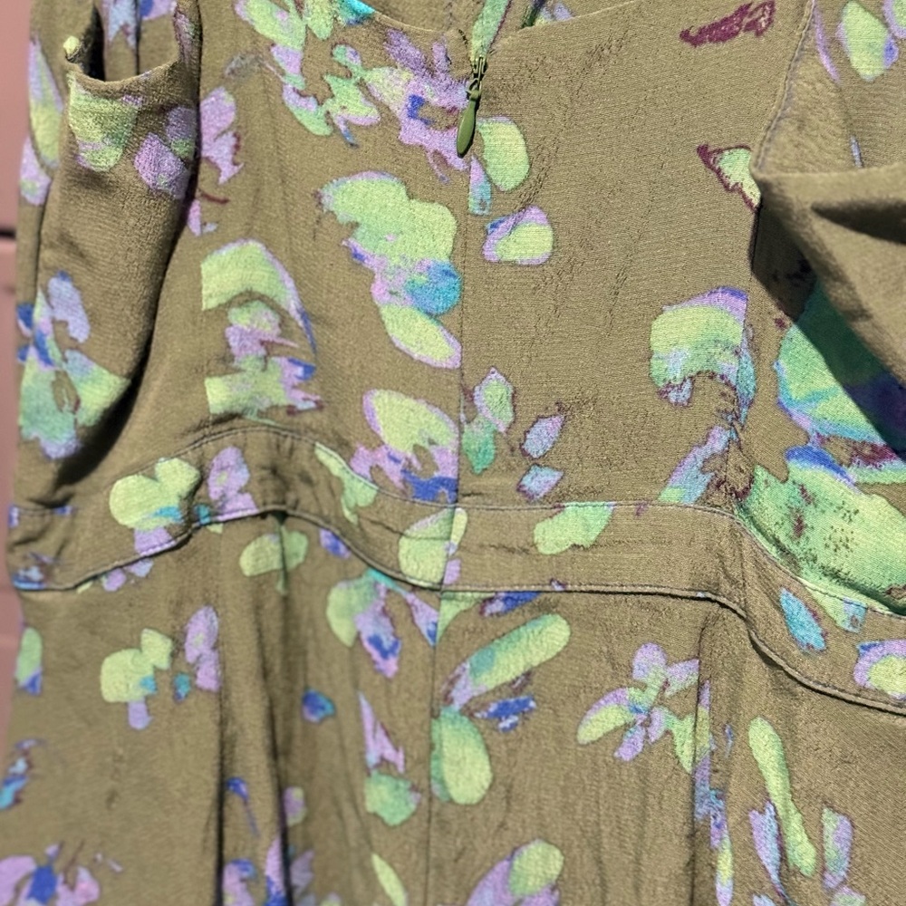 Tracy Reese Green and Blue Floral Dress - Picture 6 of 7